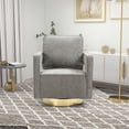 thumbnail image 3 of Miekor Furniture 30.7"W Swivel Accent Open Back Chair Modern Comfy Sofa Chair With Gold Stainless Steel Base For Nursery Bedroom Living Room Hotel Office, Club Chair Leisure Arm Chair For Lounge 54094, 3 of 12