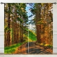 thumbnail image 3 of Landscape Curtains Nature Scenery Theme Window Drapes with Sunset Forest Sunshine Tree Path Scene Print Pattern Rod Pocket Decor Curtains for Bedroom Living Room Office 2 Panels 42 x 63 Inch, 3 of 6
