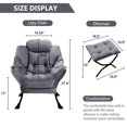 thumbnail image 6 of Aukfa Accent Chair with Ottoman,Lazy Lounge Chair with Arm,Side Pocket for Living Room, Gray, 6 of 8