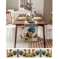 thumbnail image 6 of Retro Rooster Burlap Cotton Table Runner 16x72 Inches Long, Sunflower Animals Checkered Farmhouse Farmhouse Table Runners, Outdoor Dining Tablecloths Decor for Baby Shower/Party/Wedding, 6 of 6