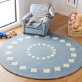 thumbnail image 2 of SAFAVIEH Kids Swirling Squares Area Rug, Blue/Ivory, 4' x 4' Round, 2 of 7