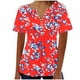 thumbnail image 1 of Tops de Algodón para las Mujeres Impreso V-Cuello Botón de Manga Corta, Blusa de Estante de Imitación Casual, 1 of 4