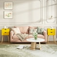 thumbnail image 4 of Jaxpety Mid-Century Modern Set of 2 Nightstand End Table W/ 2 Drawers for Bedroom Living Room, Yellow, 4 of 12