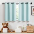 thumbnail image 1 of SIABC-Seafoam Green Short Curtains 30 Inch Length Shades Grommet Top Light Blocking Energy Saving Drapes Set Small Aqua Cafe Window Valances for Kitchen Nursery 34 inch W x 30 inch L 2 Pieces, 1 of 4