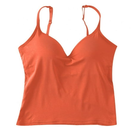 

Valcatch Women s V-Neck Bra Tops Breathable Tube Top Built in Paded 1Pack