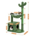 thumbnail image 4 of Pefilos 39" Cactus Cat Tree Tower with Sisal Covered Scratching Post, Cozy Condo with Fluffy Balls, Indoor Cat Condo for Multiple Cats, Green, 4 of 7