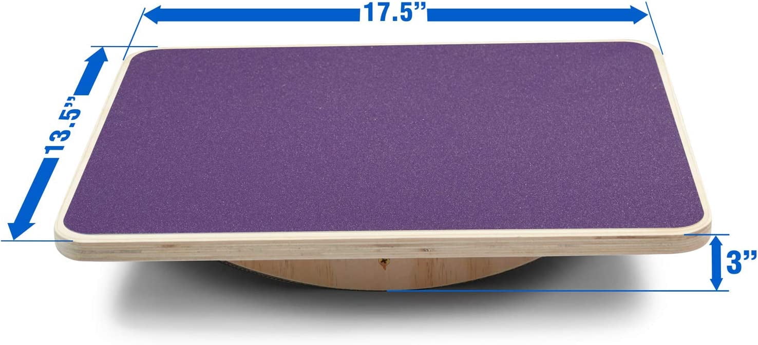 Yes4All Professional Rocker Balance Board for Physical Therapy | 17.5” Rocker Board, Rocker Wooden Balance Board for Balance & Rehabilitation Exercises (Purple)