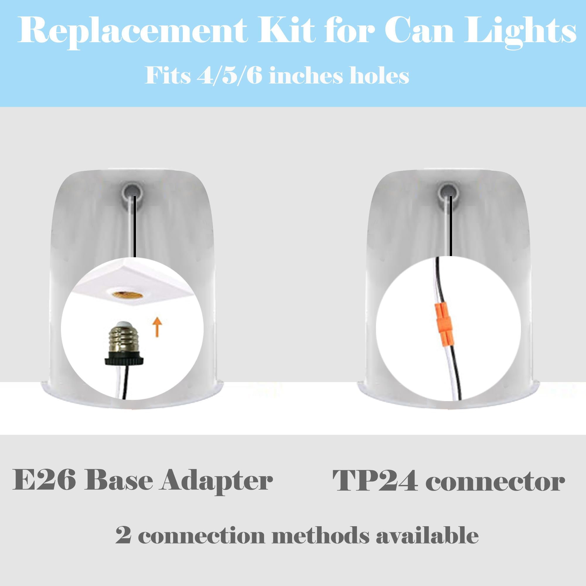 Kiven J Track Lighting Rails Kit for 4/5/6 inch Hole, 2-Wire-1 120V J Style Track System with End Caps, Convert Recessed Light to Track System for LED Track Light Heads Picture Light PJ0974