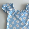 thumbnail image 3 of LckLvx Baby Girls Swimsuit Cute Print Stretchy Short Sleeve One-Piece Swimwear with Hat for 2-24 Months, 3 of 5