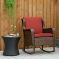 thumbnail image 2 of Outdoor Wicker Rocking Chair, Rattan Rocker with Cushions, Steel Frame for Patio, Garden, Backyard, Wine Red, 2 of 7