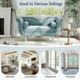 thumbnail image 6 of Christopher Knight Home 53" Luxury Velvet Upholstered Bench with Nailhead Trim and Curved Arms, 2 Pillows, Light Blue, 6 of 10