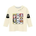 thumbnail image 4 of MKOSPLRT T-Shirts d'Halloween pour Enfants Filles Garçons Manches 3/4 Col Rond T-Shirts Graphiques Amusants Décontractés Amples pour Sortir T-Shirts Rentrée des Classes, 4 of 4