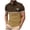 Coffee, variant on Men's Vintage Western Polo Shirt Ethnic Aztec Print Color Block Short Sleeve Casual Top for Summer Streetwear Navy 3XL
