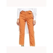 FREE PEOPLE Womens Orange Corduroy Zippered Straight leg Pants Size: 26 Waist