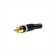 Angle View: Comprehensive Premium Black w/Gold Contact, RCA Plug with Spring, Solder Type (Set of 25)