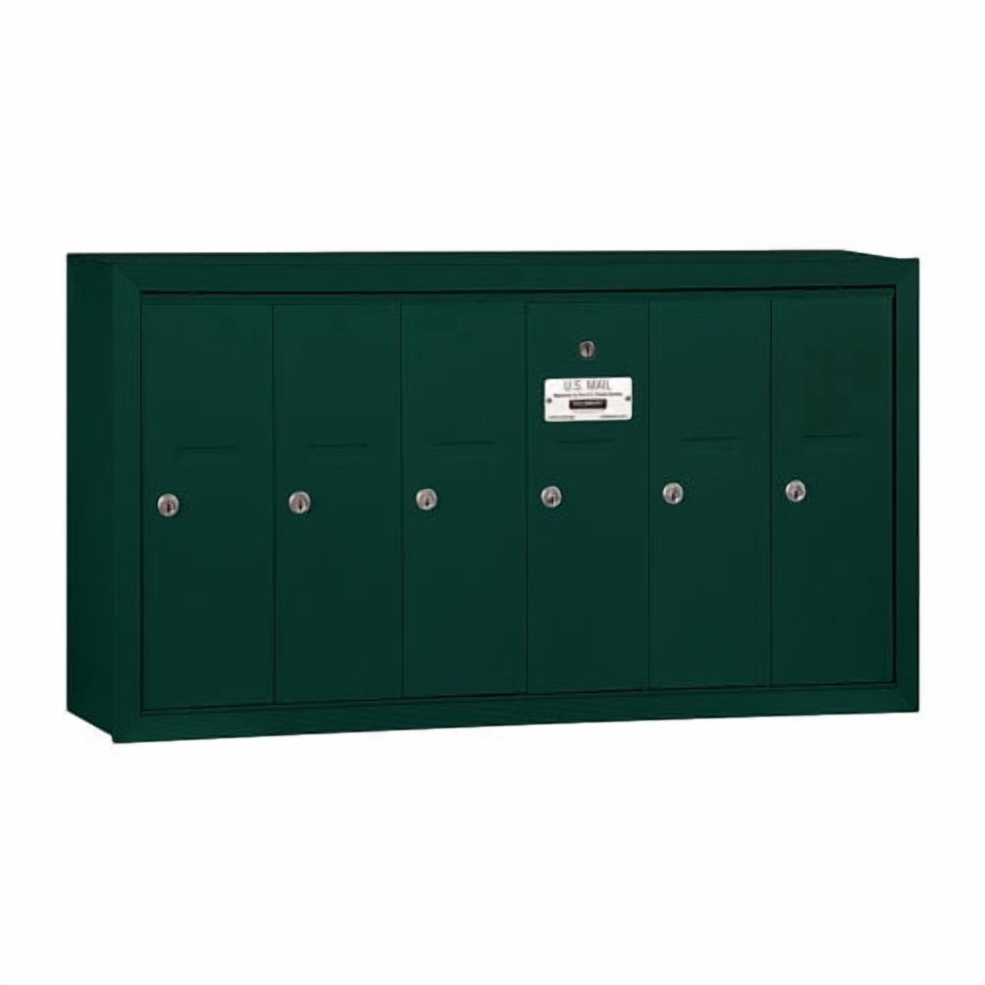 Vertical Mailbox - 6 Doors - Aluminum - Surface Mounted - USPS Access