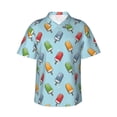 thumbnail image 1 of Balery Modern Ice Cream Camisas hawaianas de manga corta para hombre, camisas playeras de corte holgado, camisas de vacaciones con botones,Medium, 1 of 7