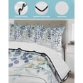 thumbnail image 4 of Quilts Twin-XL Size Bedding Set, Blue Eucalyptus Leaves Lightweight Quilted Comforter, Summer Botanical Wooden Weeping Soft Reversible Bedspread Coverlet with Pillow Covers for All Season, 68" x 98", 4 of 7