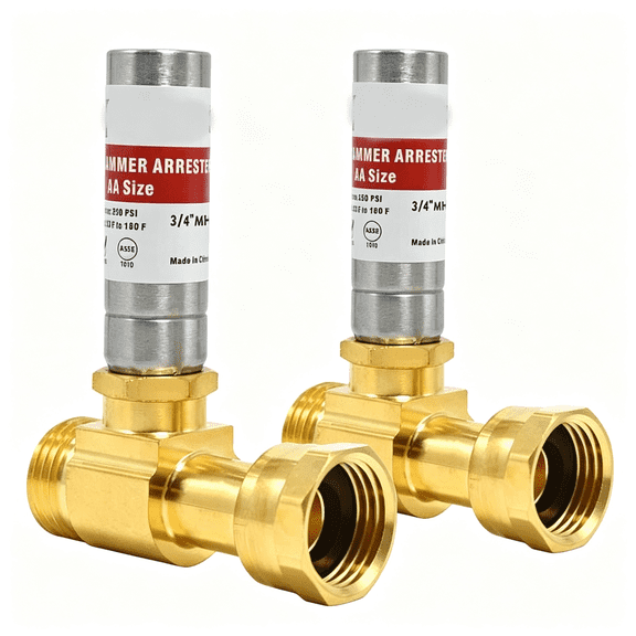 ZHZFKQ Water Hammer Arrestor Washing Machine 3/4" Fhtx3/4" Mht,Straight Water Hammer Arrestor Garden Hose,For Irrigation,Hose Bib,For Potable Water,Lead-Free,Nsf-61,Cupc Listed,Protect Pipe