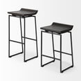 thumbnail image 5 of Mercana Givens 30.25" Seat Height Black Wood Seat Black Metal Base Stool, 5 of 7