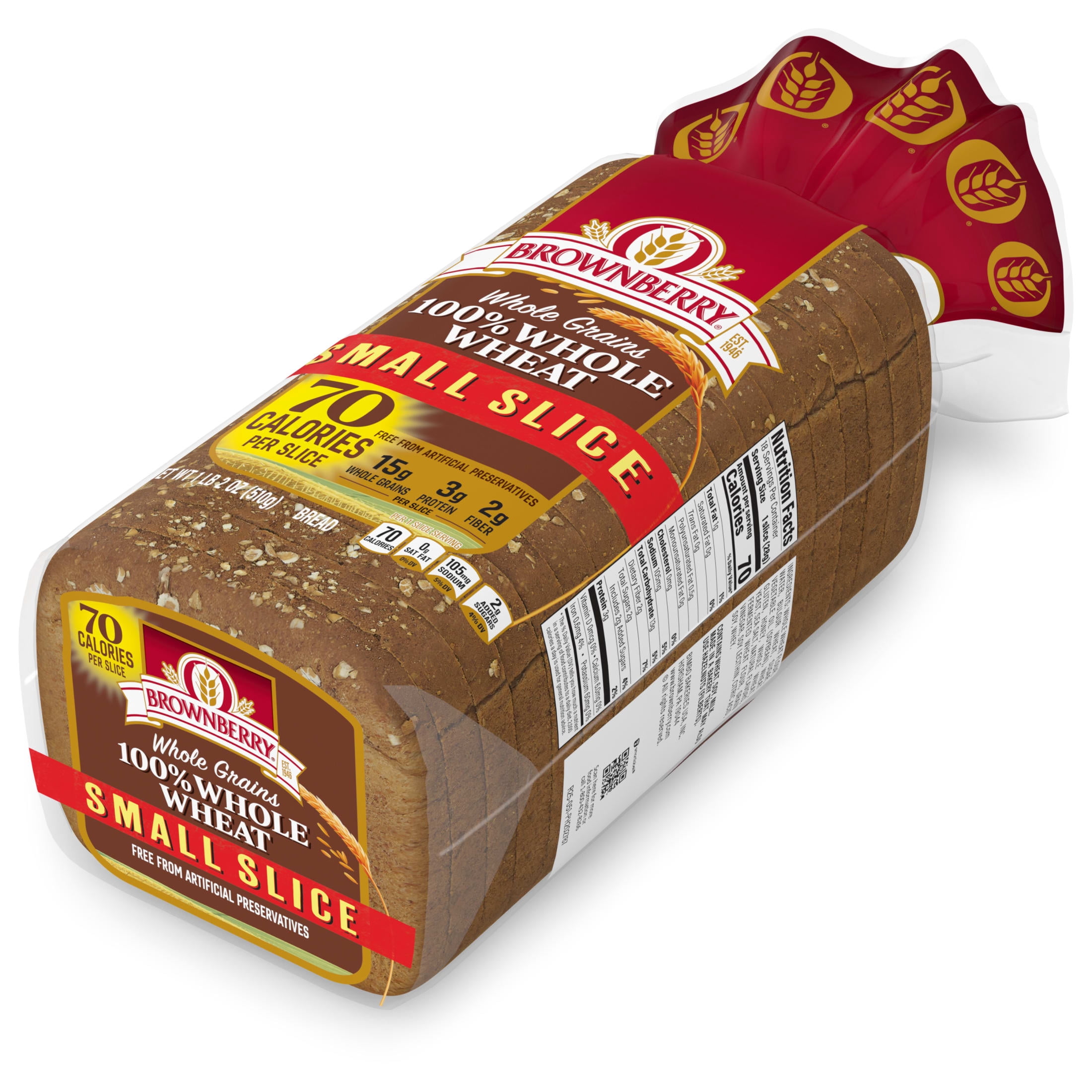 Brownberry Small Slice Whole Wheat Bread, 18 oz