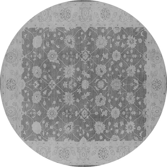 Ahgly Company Indoor Round Oriental Gray Traditional Area Rugs, 3' Round