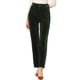 thumbnail image 1 of Pantalón De Terciopelo De Pierna Ancha Elástica Con Bolsillos Y Cintura Alta Para Mujer Verde oscuro XL, 1 of 6