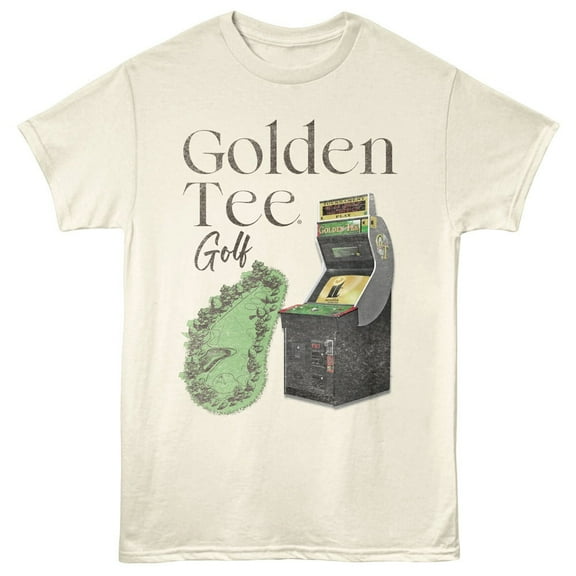 Golden Tee Golf Course Arcade Men's T Shirt (Ivory, AdultXL)