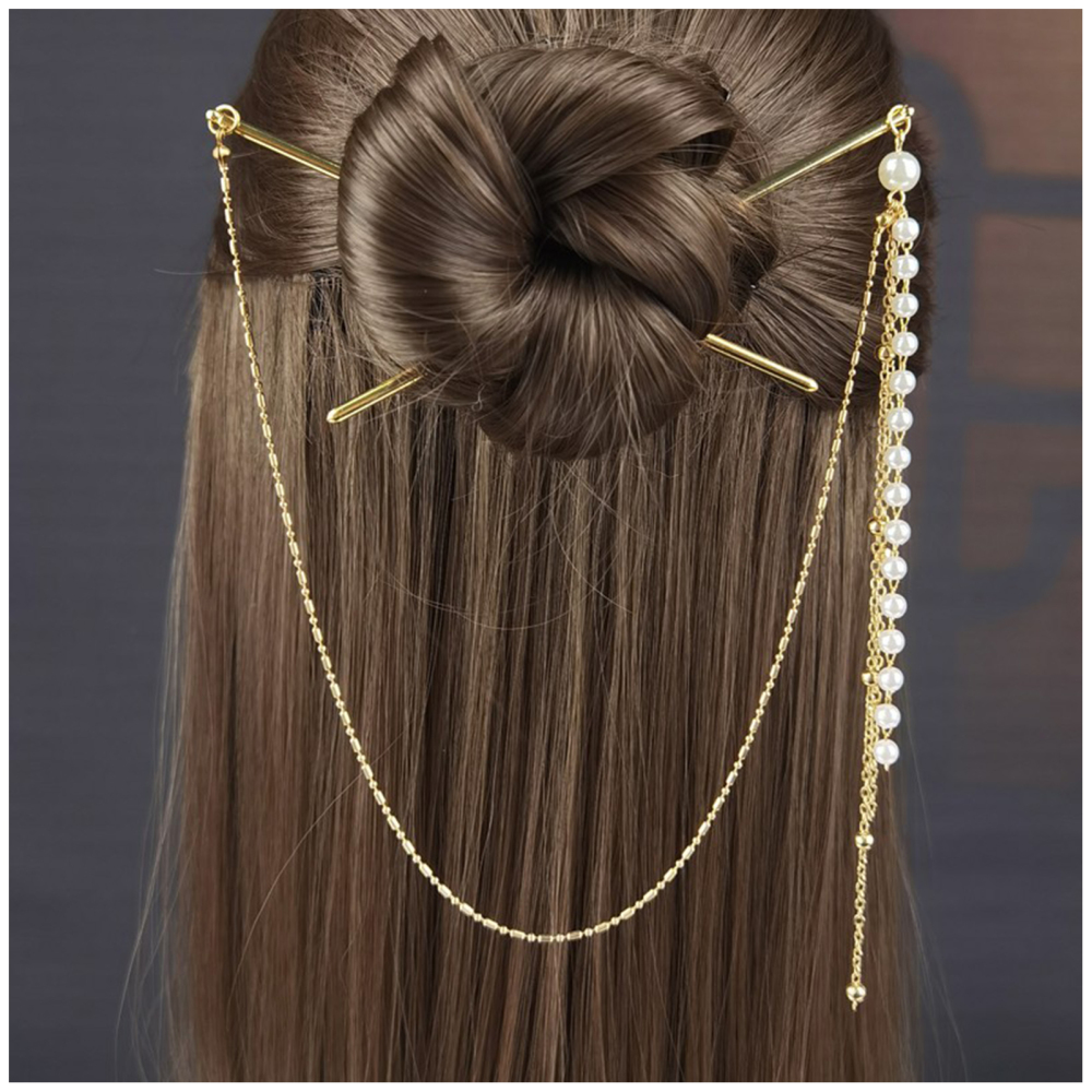 ★VVV ★ BEADED CHAIN STRAP HAIR PIN ☆VVV ☆ BEADED CHAIN STRAP HAIR PIN (VVV/ヘアアクセサリー