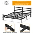 thumbnail image 2 of Heavy Duty Thick Metal Bed Frame With Headboard Footboard, 1200lb Load Capacity, King Size, 2 of 9