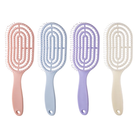 Detangler Brush – Flexible Curly Hair Brush for Women, Men & Kids | Detangling Hairbrush with Bendable Frame and Ultra-Smooth Bristles for Wet or Dry Strands - Soft Violet