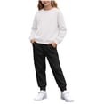 thumbnail image 3 of Edvintorg Toddler Girl Outfits 2 Piece Sets Long Sleeve Sweatshirt and Elastic Waist Sweatpants Winter Warm Girls' Clothing Sets 1-13Y, 3 of 10