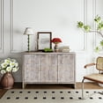 thumbnail image 4 of Lunale 46.25" Farmhouse Style 3 Door Accent Cabinet with Storage, Sideboard Buffet Server Cabinet for Living Room, Natural, 4 of 6