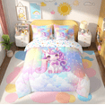 thumbnail image 2 of Erosebridal Cute Unicorn Bed In A Bag Twin Size, Initial Printed J Bed Set, Rainbow Galaxy Bedding Twin Size, Microfiber Bedroom Decorative,7 Pieces Reversible, 2 of 5