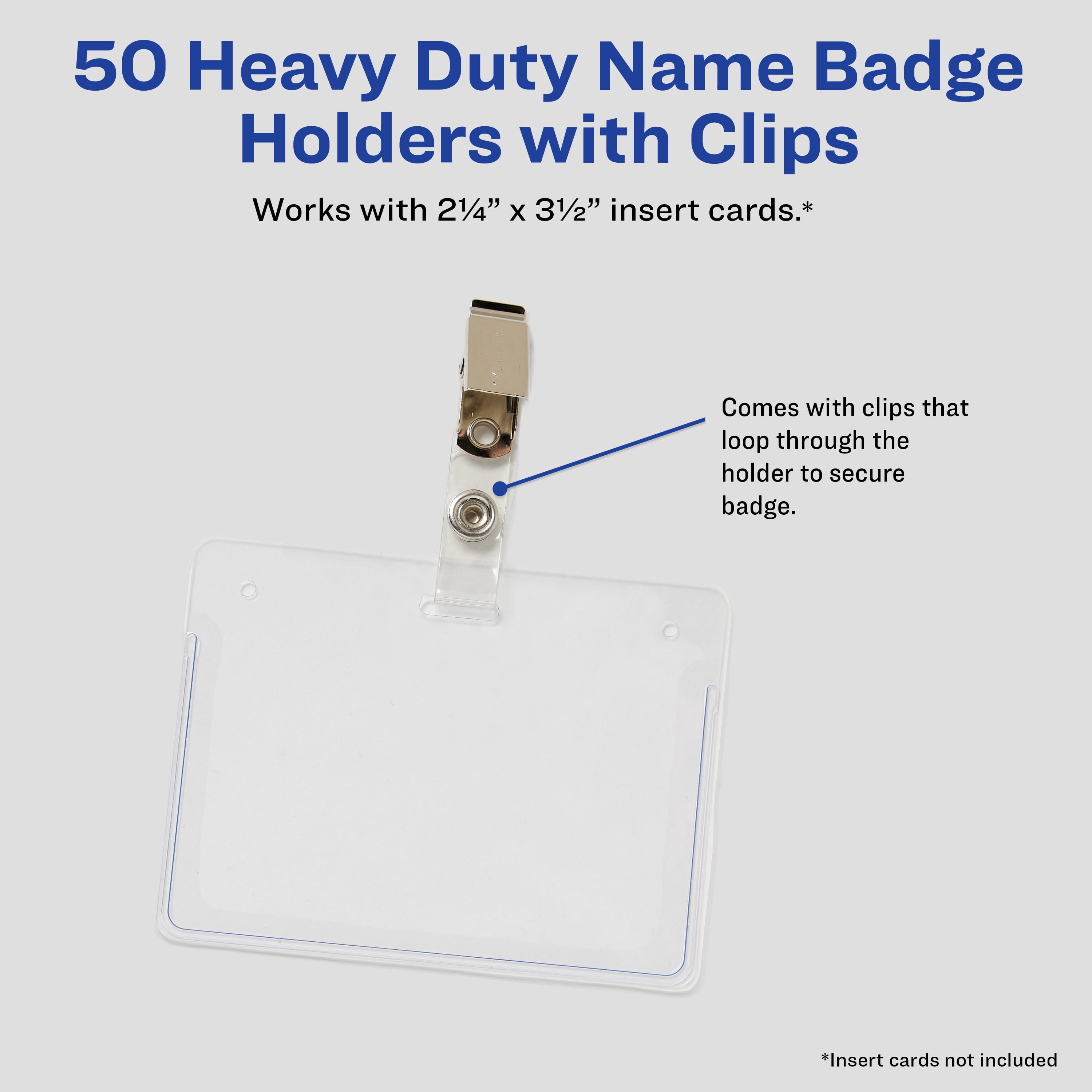 Avery Heavy Duty Badge Holders with Clips, 2.25" x 3.5" (2921)