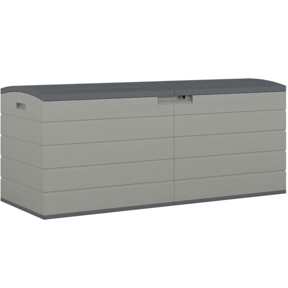 Suncast 59 in. W X 23 in. D Dove Gray Plastic Deck Box 120 gal