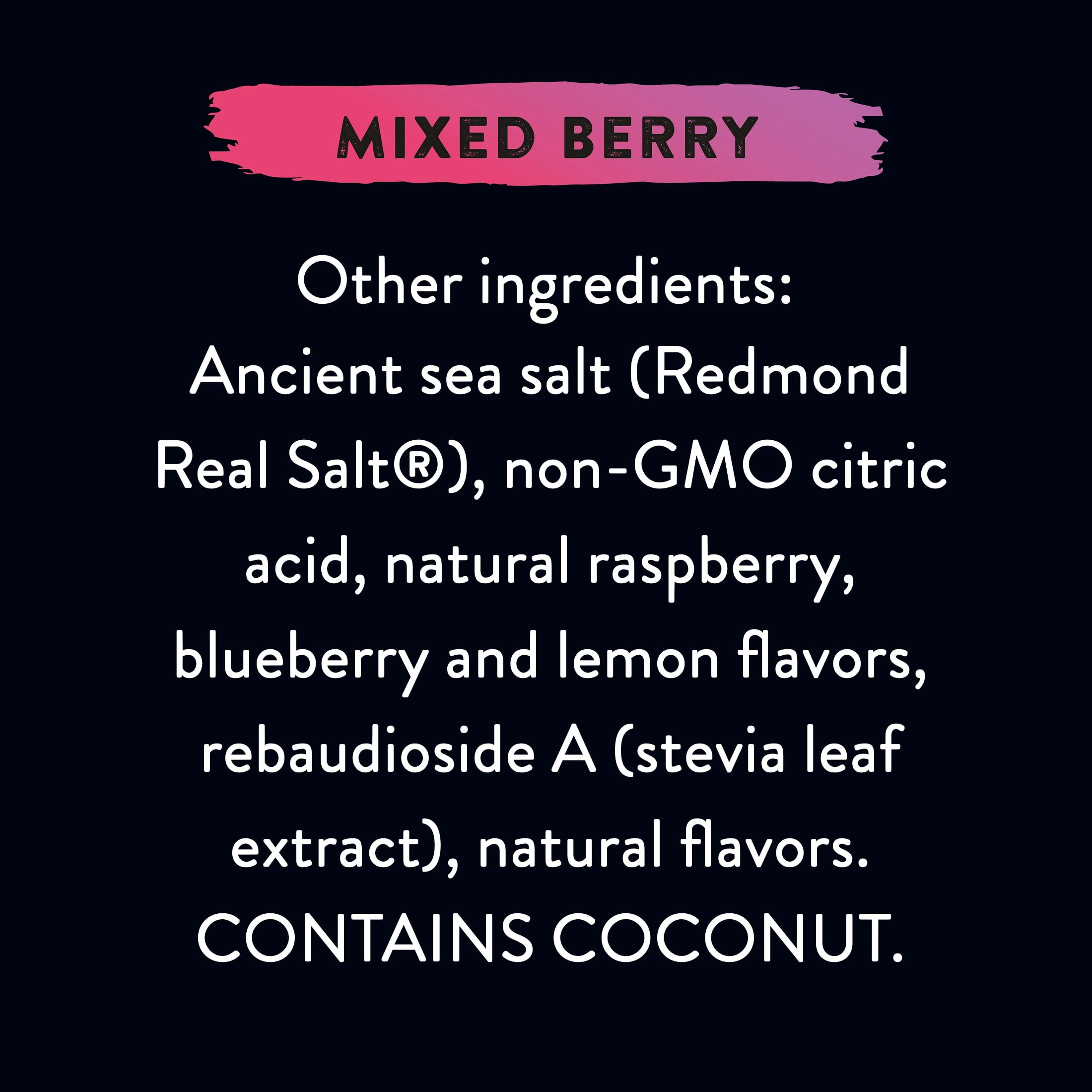 Redmond Re-Lyte® Hydration Drink Mix (Mixed Berry), 30 Stick Packs
