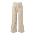 thumbnail image 4 of Pimfylm Teen Girl Clothes Cargo Sweatpants Pants Boys Girls Hiking Pants Fleece Lined Waterproof Rain Snow Pants Winter Cargo Pant Casual Athletic Beige,Size for 9-10 Years, 4 of 8