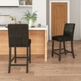 thumbnail image 4 of Gymax 4PCS 24.5'' Counter Height Bar Stools Modern Fabric Upholstered Kitchen Chairs Gray, 4 of 9
