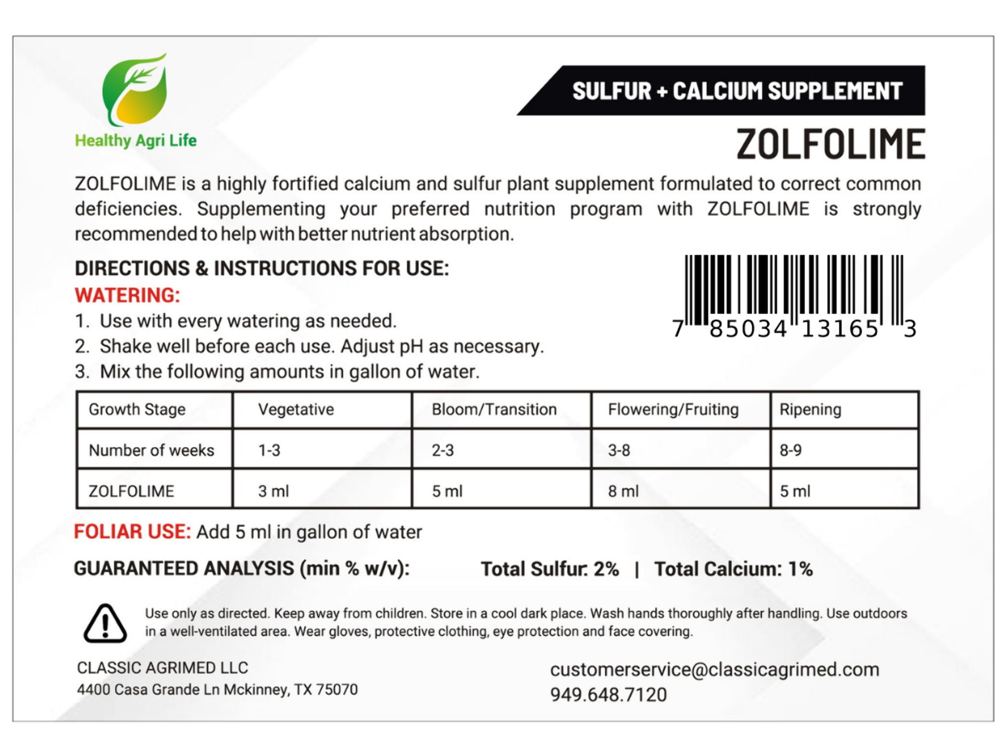 Healthy Agri Life - Sulfur Lawn and Plant Food Liquid - Soil Loosener and Conditioner- Great for Compact Soils, Standing Water, Poor Drainage