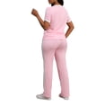 thumbnail image 3 of Women's 2 Piece Outfits Short Sleeve Tops Sweatpants Colorblock Bodycon Lounge Sets Tracksuit Pink XL, 3 of 6