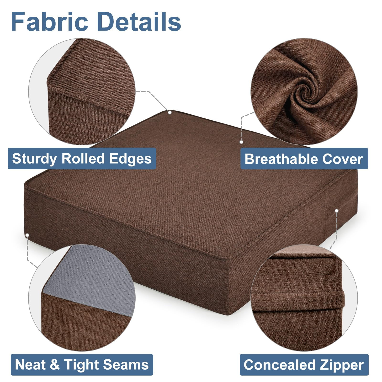 Shinnwa Extra Large Recliner Cushion for Elderly Dual-layer Memory Foam Seat Cushion 20 x 20 x 5 Inch Thick Riser Chair Cushion for Couch Armchair, Brown