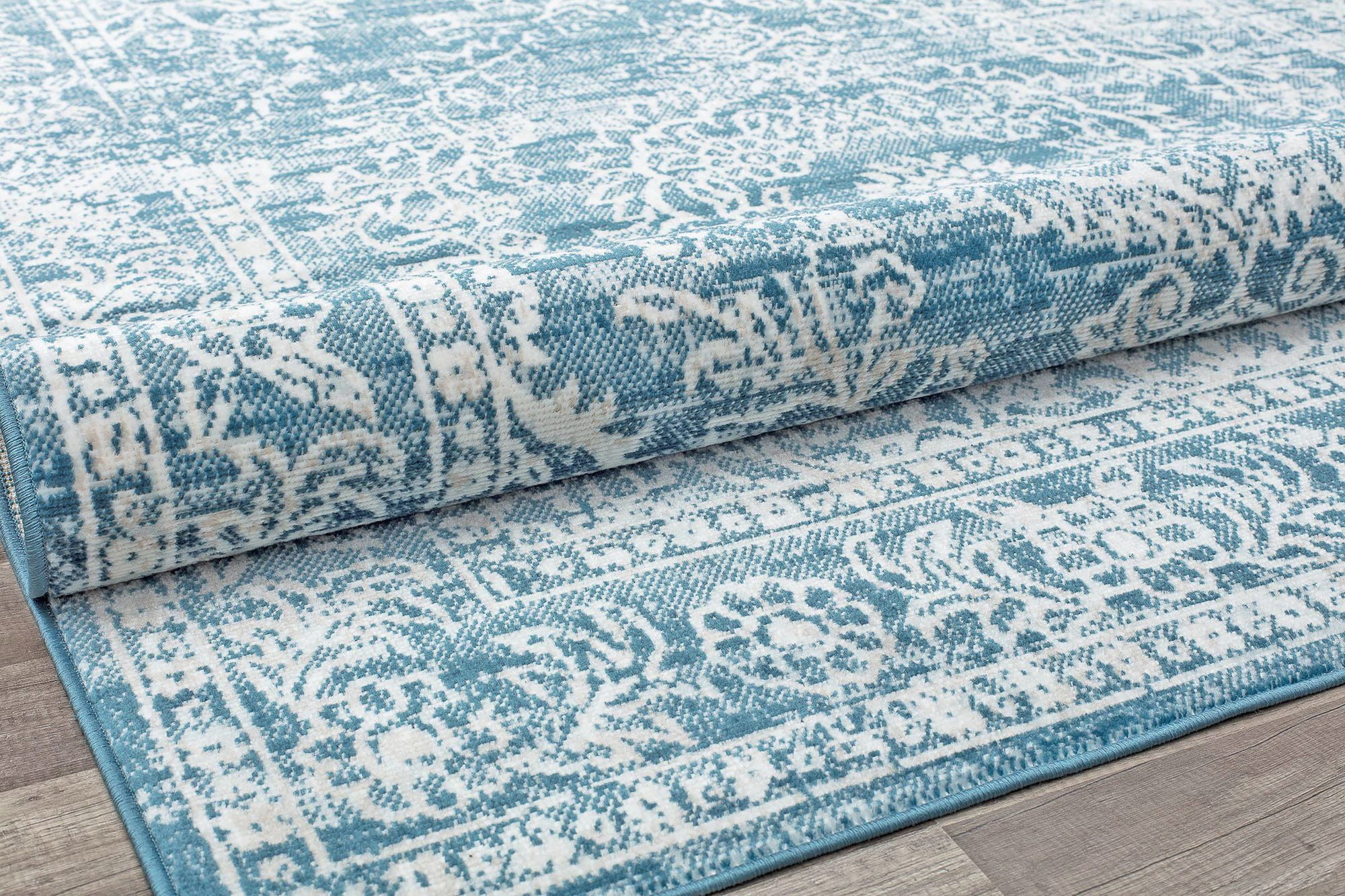 Freida FY70A Blue Frost Vintage Farmhouse Blue Area Rug, 8'x10'