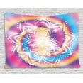 thumbnail image 1 of Rainbow Mandala Tapestry, Middle Eastern Mandala Design with Spiral Stripes Colorful Blur Background, Wall Hanging for Bedroom Living Room Dorm Decor, 60W X 40L Inches, Multicolor, by Ambesonne, 1 of 2