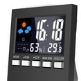 thumbnail image 3 of Electric Desktop Clock Alarm Colorful LCD Screen Sound Control Backlight Digital Clock Date Time Calendar Desk Watch, 3 of 7