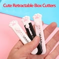 thumbnail image 3 of Cute Retractable Box Cutters, 3Pcs Cat Paw Shaped Mini Art Cutter Utility Knife Office School Stationery for Cutting Envelopes Letter Paper Cutting DIY Crafts, 3 of 5