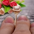 thumbnail image 4 of 1.25 Carat Princess Cut Morganite Engagement Ring Wedding Ring 10k Yellow Gold Curved Basket Claw Prongs Art Deco Anniversary Ring, 4 of 5