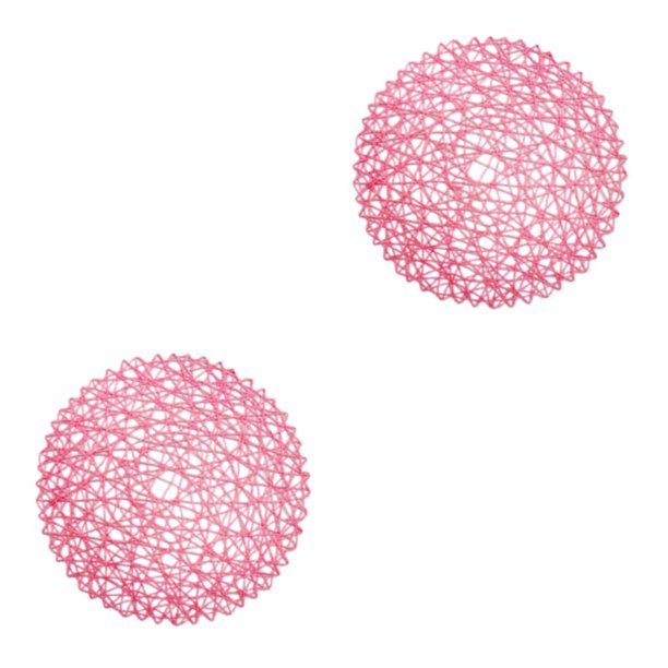 Matsuzay 6 tapetes de cuerda de papel de artesanía exquisita - Tapete de comedor de papel ecológico y bajo en carbono 38 cm rosa 38cm rosa 2Conjunto