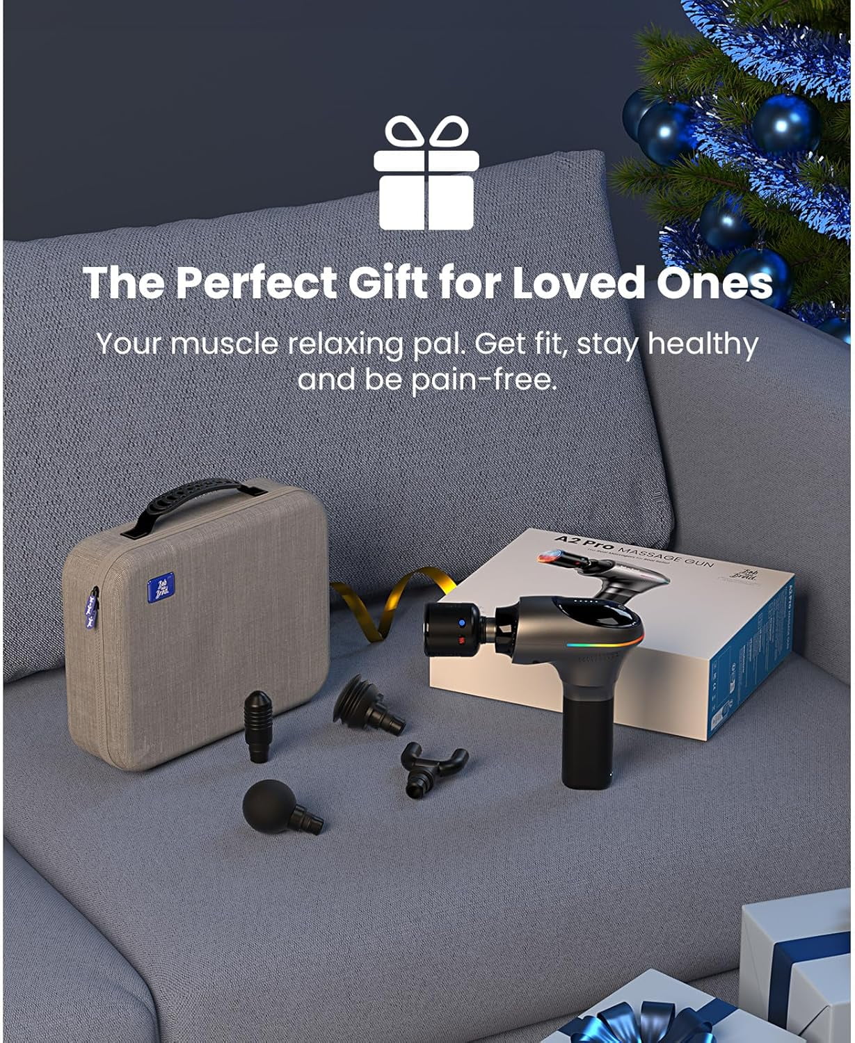 Bob and Brad A2 Pro Percussion Massage Gun with Heat and Cold Therapy Deep Tissue for Athletes Pain Relief,5 Adjustable Speeds,Best Gift,FSA and HSA Eligible