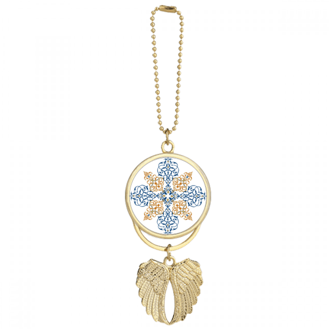 Porte-clés Motif Moderne Fleur Répète Pendentif Aile d'Ange